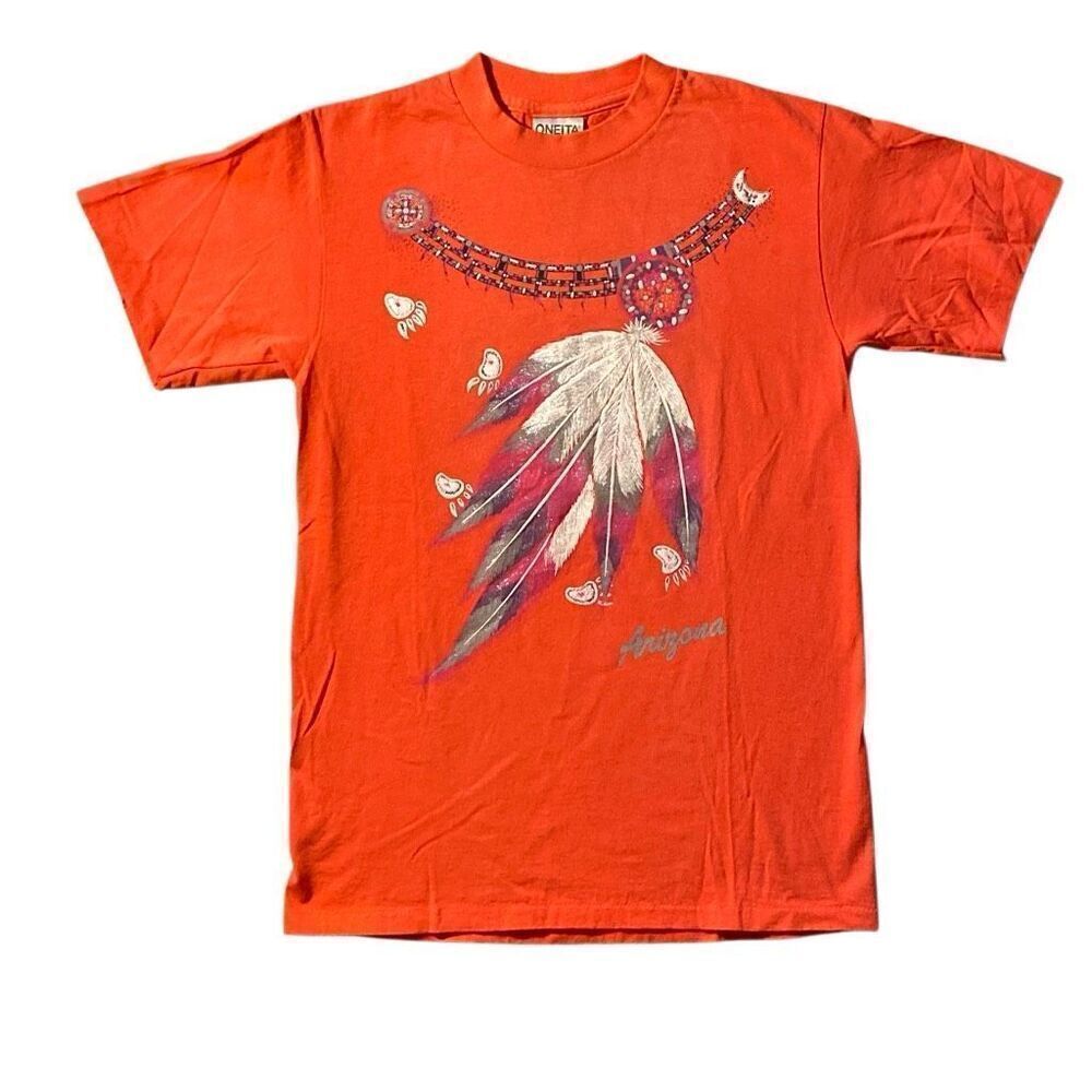 NWOT ONEITA 80s 90s single stitch tshirt southwestern souvenir glitter Arizona S